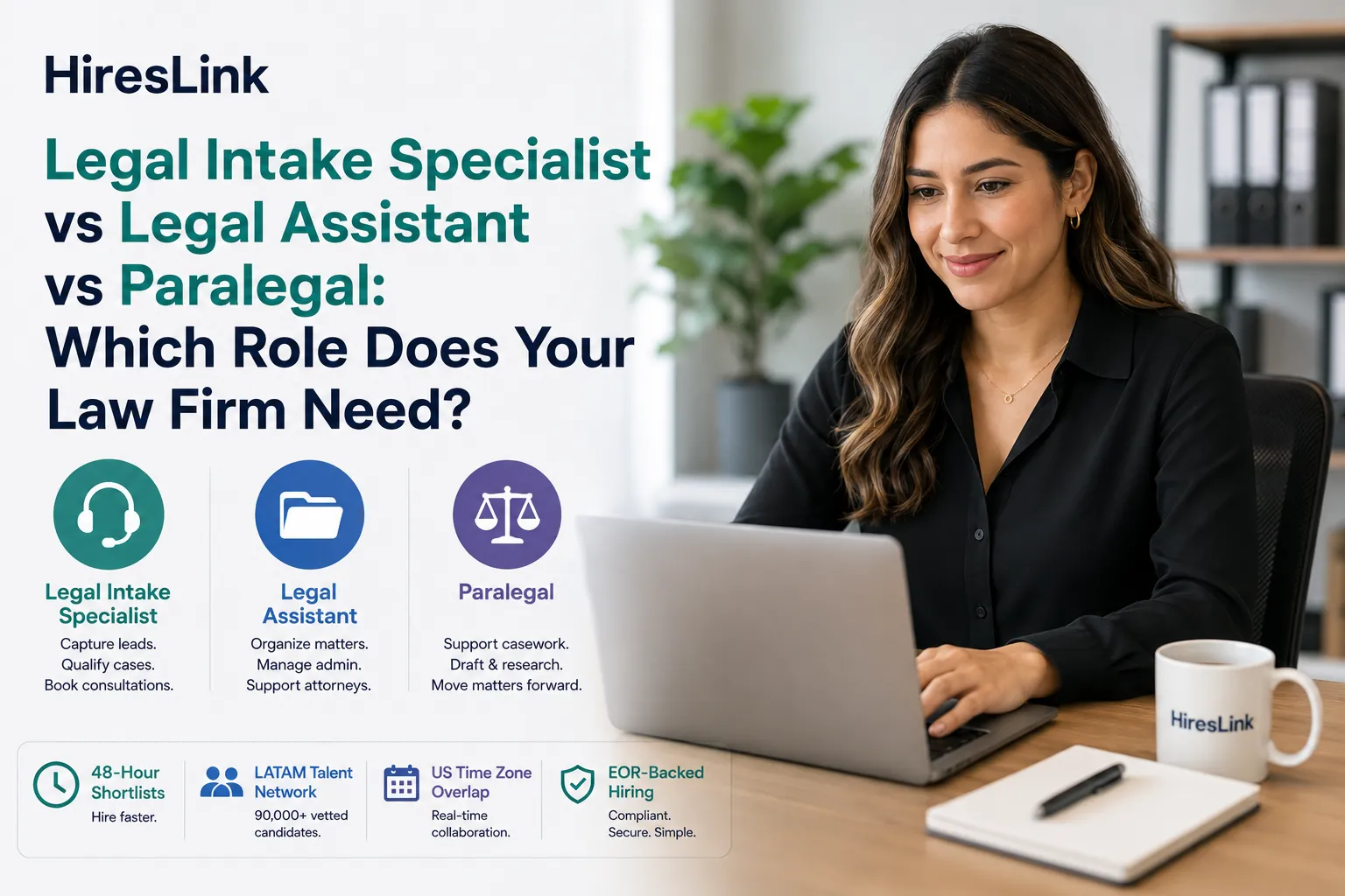 Legal Intake Specialist vs Legal Assistant vs Paralegal: Which Remote LATAM Role Does Your Law Firm Need? [2026]